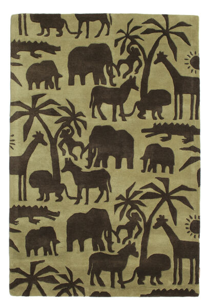  Africa Handtufted 絨毯 120X180 モダン 濃い茶色/オリーブ色/ライトグリーン (ウール, インド)