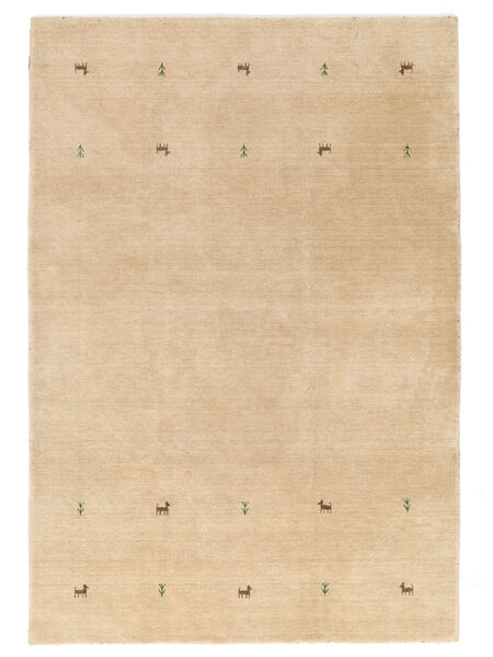  ギャッベ ルーム Two Lines - ベージュ 絨毯 140X200 モダン 黄色/暗めのベージュ色の (ウール, インド)