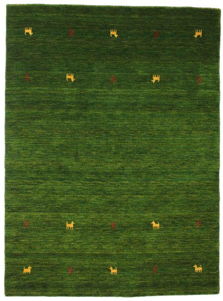  ギャッベ ルーム Two Lines - グリーン 絨毯 140X200 モダン 深緑色の (ウール, インド)