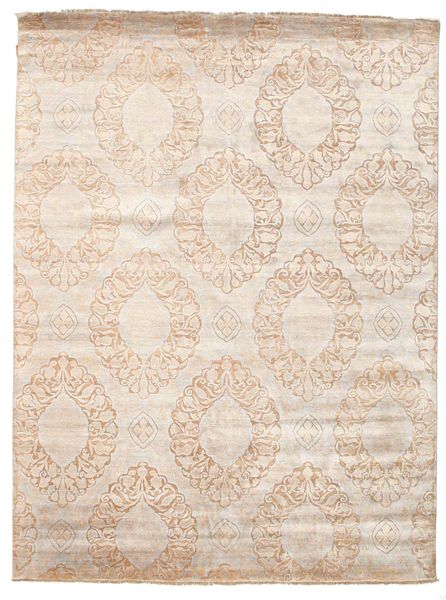  Damask 絨毯 230X307 モダン 手織り ベージュ/薄い灰色 ( インド)