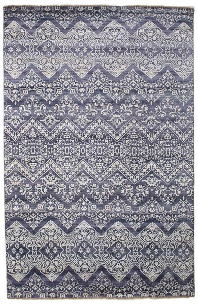  Damask 絨毯 200X305 モダン 手織り 薄い灰色/濃いグレー ( インド)