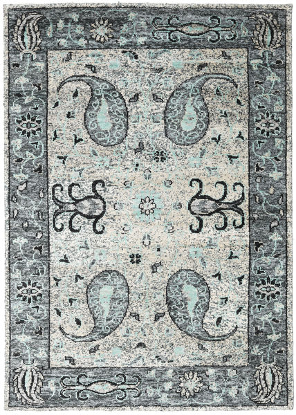  Vega Sari シルク - グレー 絨毯 210X290 モダン 手織り 薄い灰色/ベージュ (絹, インド)