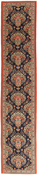  クム Kork/シルク 絨毯 80X392 オリエンタル 手織り 廊下 カーペット 薄茶色/濃いグレー (ウール, ペルシャ/イラン)