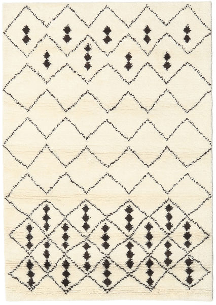  Berber インド - Off-白/黒 絨毯 140X200 モダン 手織り ベージュ/ホワイト/クリーム色 (ウール, インド)