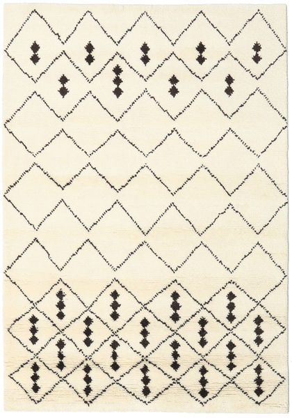  Berber インド - Off 白/茶 絨毯 160X230 モダン 手織り ベージュ/ホワイト/クリーム色 (ウール, インド)