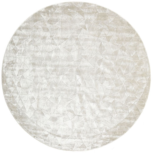  Crystal - 銀白 絨毯 Ø 250 モダン ラウンド 暗めのベージュ色の/ベージュ/薄い灰色 大きな ( インド)