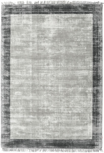  Luxus - グレー/濃いグレー 絨毯 140X200 モダン 薄い灰色/ターコイズブルー ( インド)