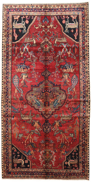  ロリ 絨毯 158X310 オリエンタル 手織り 廊下 カーペット 赤/暗いピンク (ウール, )