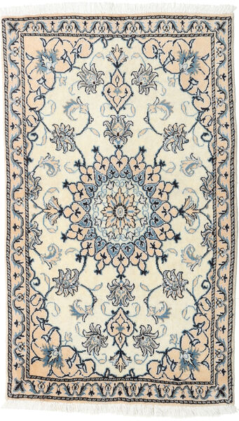  ナイン 絨毯 86X147 オリエンタル 手織り ベージュ/薄い灰色 (ウール, ペルシャ/イラン)