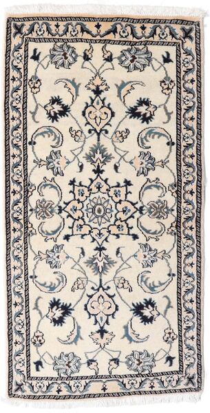  ナイン 絨毯 69X136 オリエンタル 手織り ベージュ/薄い灰色 (ウール, ペルシャ/イラン)