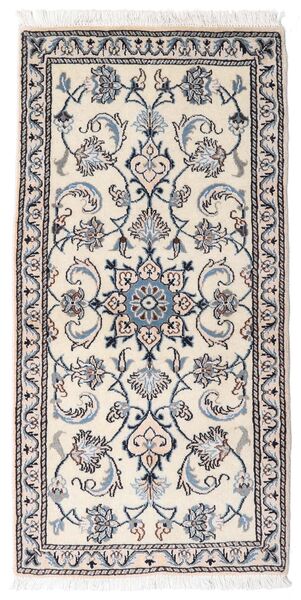 ナイン 絨毯 70X140 オリエンタル 手織り 薄い灰色/ベージュ (ウール, ペルシャ/イラン)