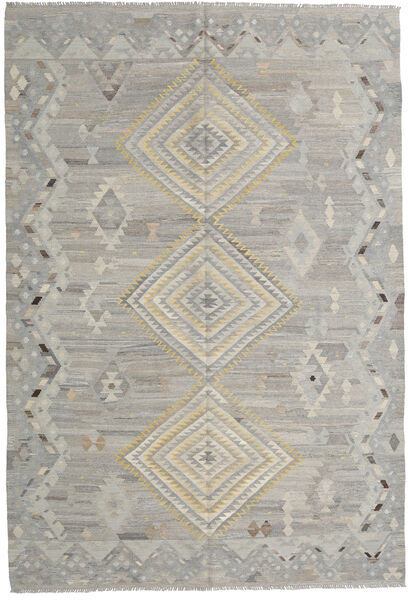  キリム Ariana 絨毯 202X297 モダン 手織り 薄い灰色/ホワイト/クリーム色 (ウール, アフガニスタン)