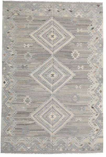 絨毯 キリム モダン 絨毯 202X302 グレー/ベージュ (ウール, アフガニスタン)