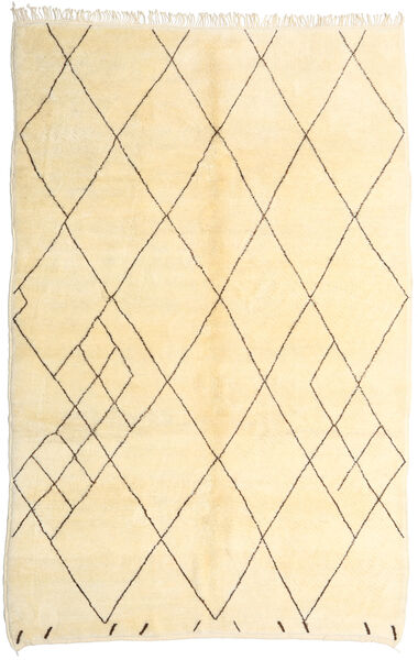  Berber Moroccan - Beni Ourain 絨毯 210X317 モダン 手織り 黄色/ベージュ (ウール, モロッコ)