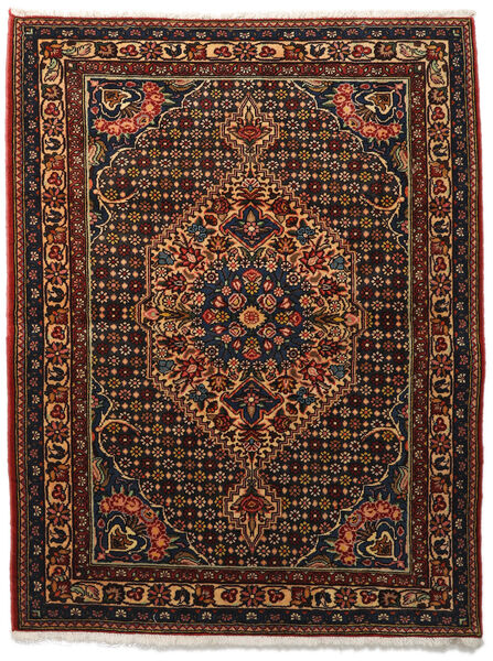  バクティアリ Collectible 絨毯 113X144 オリエンタル 手織り 濃い茶色/深紅色の (ウール, ペルシャ/イラン)