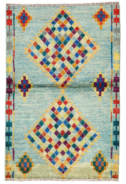  Moroccan Berber - Afghanistan 絨毯 95X143 モダン 手織り パステルグリーン/ターコイズブルー (ウール, アフガニスタン)