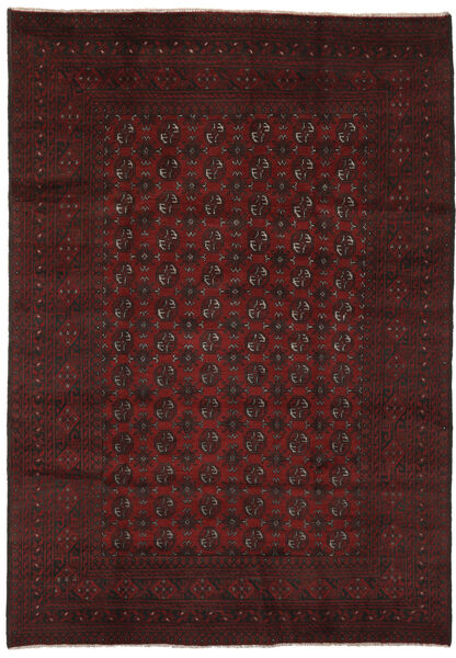  アフガン 絨毯 198X288 オリエンタル 手織り 黒 (ウール, アフガニスタン)