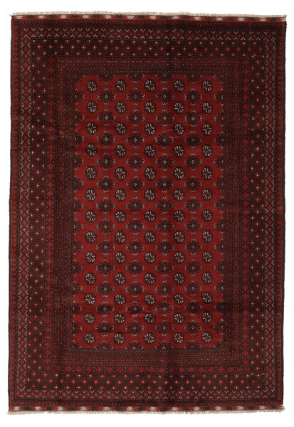  アフガン Fine 絨毯 189X289 オリエンタル 手織り 黒/深紅色の (ウール, )