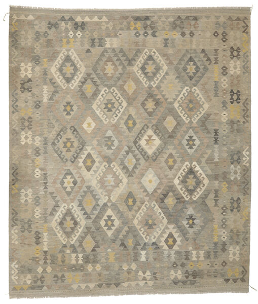  キリム アフガン オールド スタイル 絨毯 251X296 オリエンタル 手織り オリーブ色/濃い茶色 大きな (ウール, アフガニスタン)