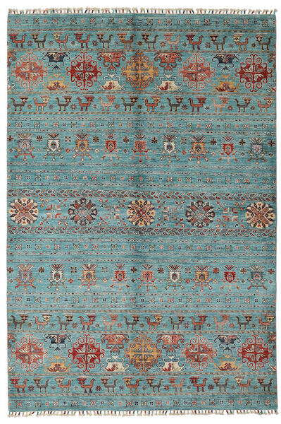  Shabargan 絨毯 169X253 オリエンタル 手織り ターコイズ/濃い茶色 (ウール, アフガニスタン)
