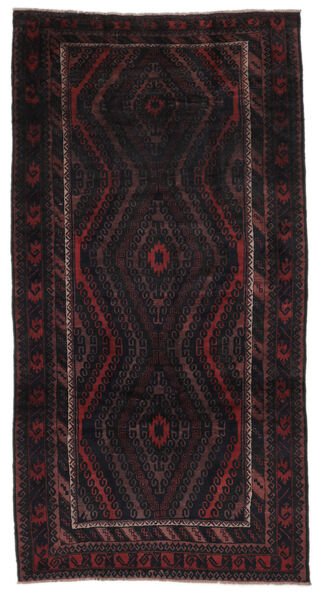 180X343 絨毯 オリエンタル バルーチ 絨毯 廊下 カーペット 黒 (ウール, アフガニスタン)