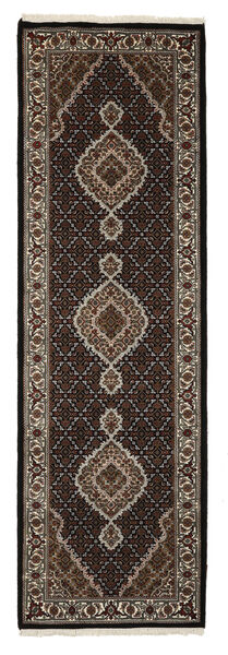 手織り タブリーズ Royal 絨毯 82X260 黒/茶 小 絨毯 