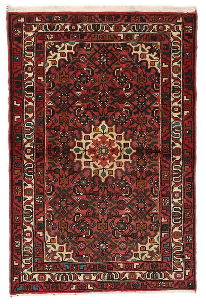  ホセイナバード 絨毯 105X158 オリエンタル 手織り 黒/濃い茶色 (ウール, ペルシャ/イラン)