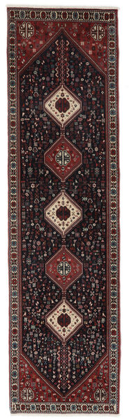絨毯 ペルシャ アバデ 80X297 廊下 カーペット 黒/深紅色の (ウール, ペルシャ/イラン)