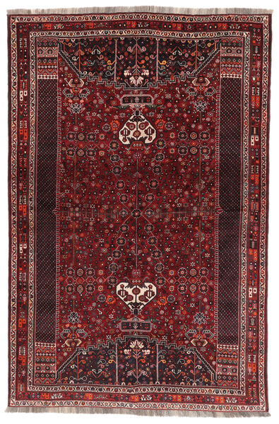 177X270 絨毯 オリエンタル カシュガイ 絨毯 黒/深紅色の (ウール, ペルシャ/イラン)