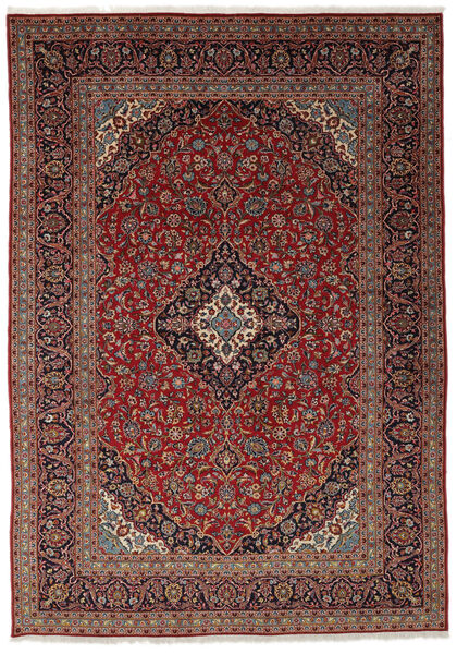 246X352 絨毯 オリエンタル カシャン 絨毯 黒/深紅色の (ウール, ペルシャ/イラン)