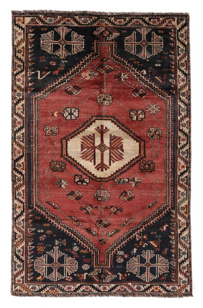 155X244 絨毯 オリエンタル シラーズ 絨毯 黒/深紅色の (ウール, ペルシャ/イラン)