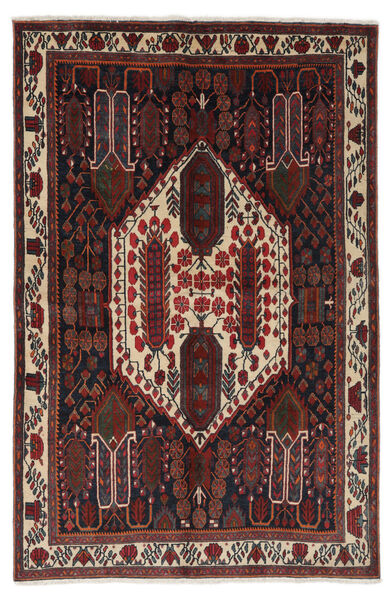 絨毯 ペルシャ アフシャル 絨毯 154X233 黒/深紅色の (ウール, ペルシャ/イラン)