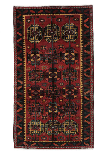 160X285 絨毯 ロリ 絨毯 オリエンタル 黒/深紅色の (ウール, ペルシャ/イラン)