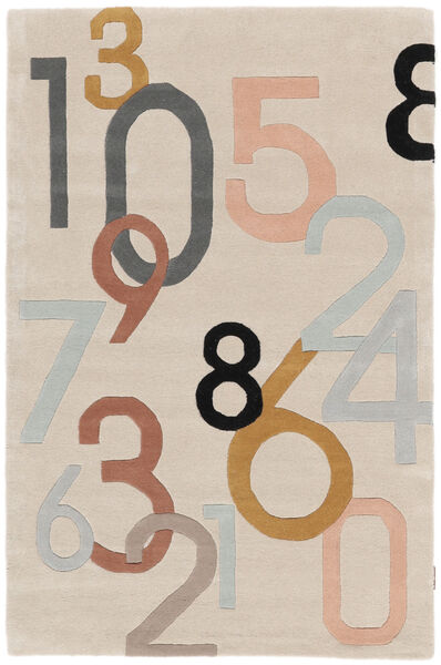  Lucky Numbers - ベージュ/Multi 絨毯 120X180 モダン 薄茶色/薄い灰色 (ウール, インド)