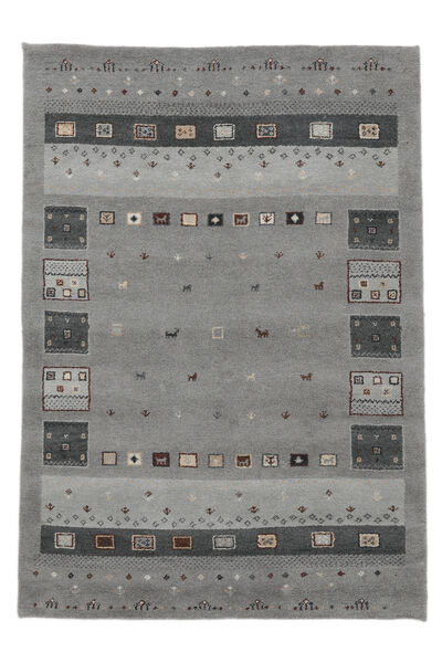  ギャッベ インド 絨毯 160X230 モダン 手織り 濃いグレー/黒 (ウール, インド)