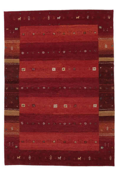  ギャッベ インド 絨毯 160X230 モダン 手織り 黒/深紅色の (ウール, インド)