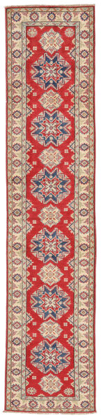 手織り カザック Fine 絨毯 65X303 ウール 絨毯 深紅色の/茶 小 絨毯 
