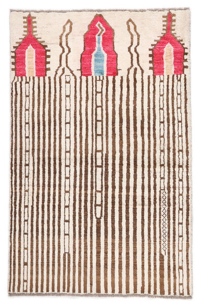  Moroccan Berber - Afghanistan 絨毯 91X140 モダン 手織り 濃い茶色/ベージュ (ウール, アフガニスタン)