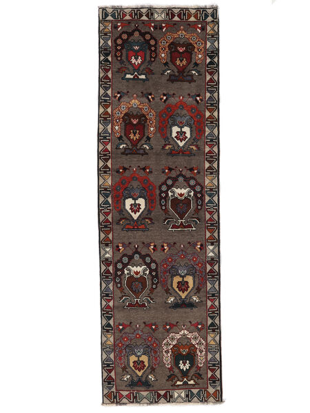  カシュガイ 絨毯 91X303 ペルシャ ウール 絨毯 黒/茶 小 絨毯 