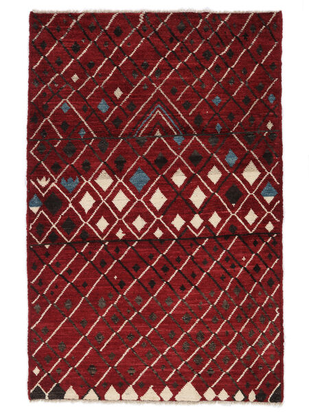 Moroccan Berber - Afghanistan 絨毯 123X187 モダン 手織り 黒/深紅色の (ウール, アフガニスタン)