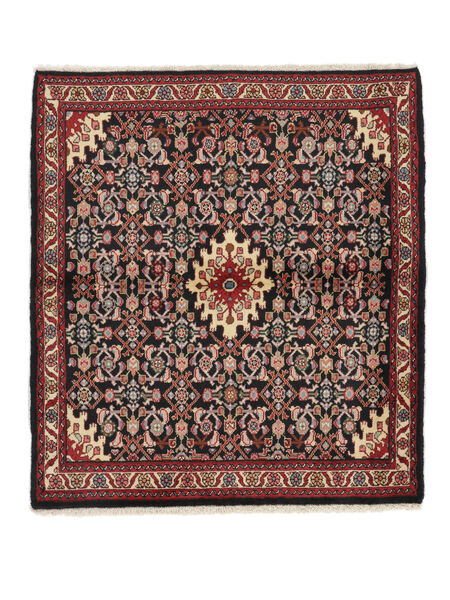 絨毯 ホセイナバード 絨毯 120X132 黒/深紅色の (ウール, ペルシャ/イラン)