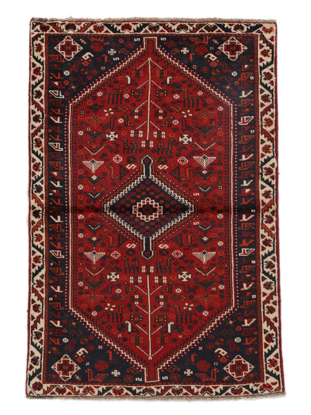  シラーズ 絨毯 109X165 オリエンタル 手織り 黒/深紅色の (ウール, ペルシャ/イラン)