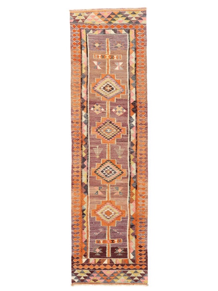 手織り Herki キリム ヴィンテージ 絨毯 89X328 Vintage ウール 絨毯 茶/深紅色の 小 絨毯 