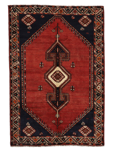 160X233 絨毯 シラーズ オリエンタル 黒/深紅色の (ウール, ペルシャ/イラン)