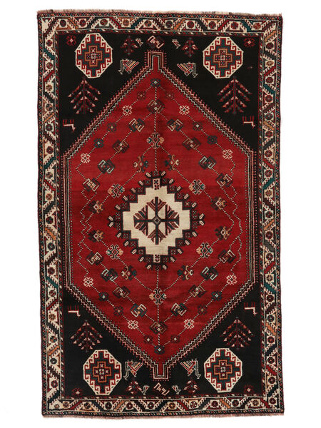 153X256 絨毯 オリエンタル シラーズ 黒/深紅色の (ウール, ペルシャ/イラン)