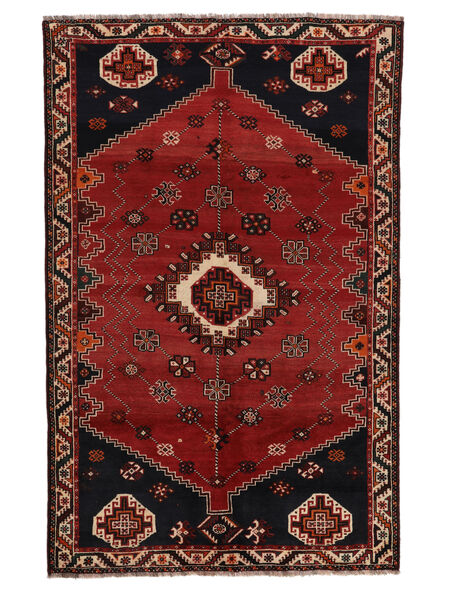 絨毯 シラーズ 163X255 黒/深紅色の (ウール, ペルシャ/イラン)