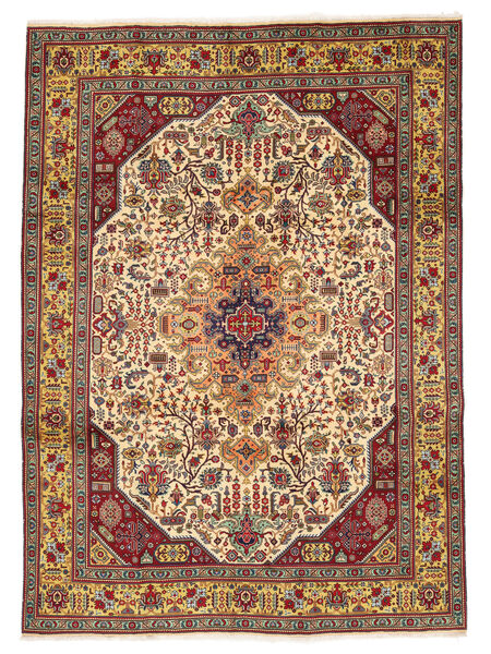絨毯 オリエンタル タブリーズ 252X350 深紅色の/茶 大きな (ウール, ペルシャ/イラン)