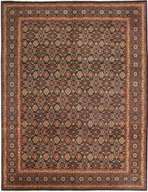  タブリーズ 50 Raj 絨毯 306X390 オリエンタル 手織り 深紅色の/濃い茶色 大きな (ウール/絹, ペルシャ/イラン)