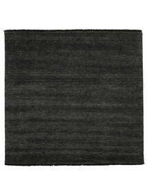  ハンドルーム Fringes - 黒/グレー 絨毯 250X250 モダン 正方形 黒/ホワイト/クリーム色 大きな (ウール, インド)