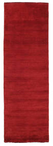  ハンドルーム Fringes - 深紅色の 絨毯 80X250 モダン 廊下 カーペット 赤 (ウール, インド)